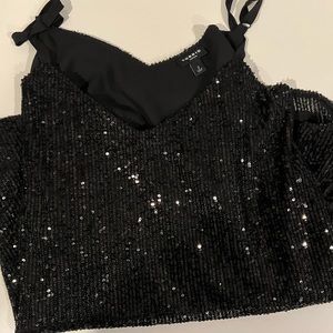 Black sequin tank